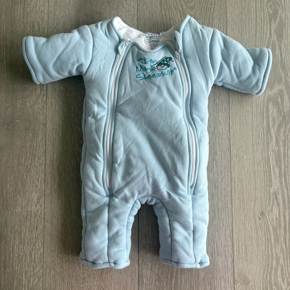 Baby Merlin Magic Sleepsuit Kids Toddler Blue Cotton Swaddle Size Small 3-6 M